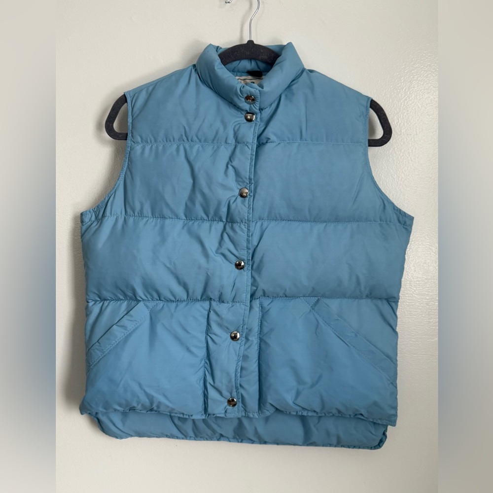 Vintage 70s L.L. Bean Freeport ME women’s goose down puffer vest baby blue L
